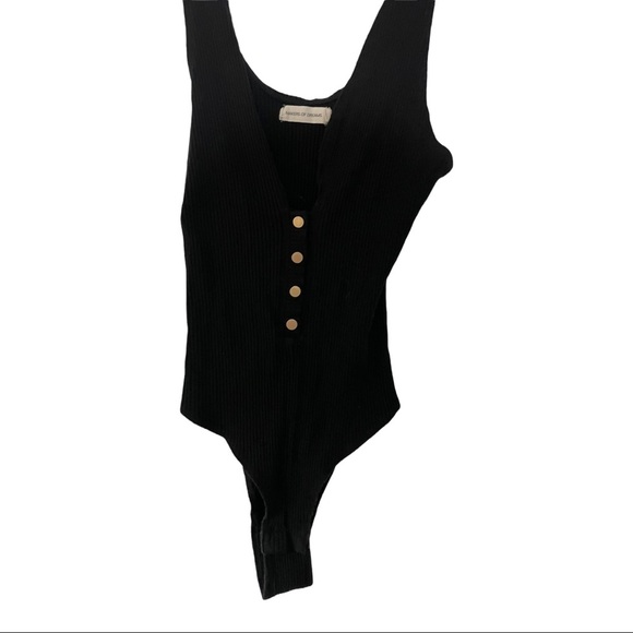 Makers of dreams bodysuit front snap buttons ribbed black size Small. - Picture 9 of 10